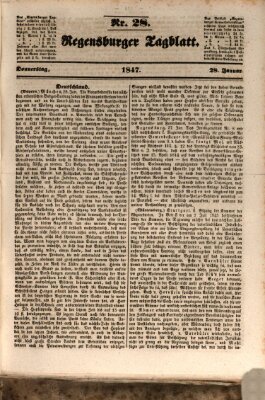 Regensburger Tagblatt Donnerstag 28. Januar 1847