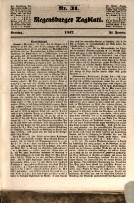 Regensburger Tagblatt Sonntag 31. Januar 1847