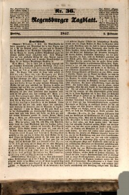 Regensburger Tagblatt Freitag 5. Februar 1847