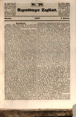 Regensburger Tagblatt Sonntag 7. Februar 1847