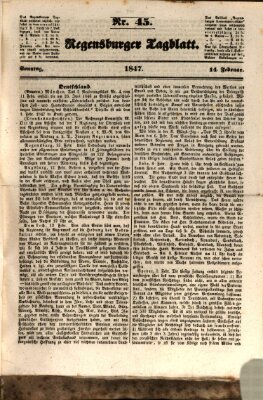 Regensburger Tagblatt Sonntag 14. Februar 1847