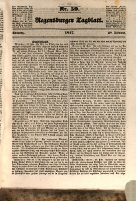 Regensburger Tagblatt Sonntag 28. Februar 1847