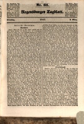 Regensburger Tagblatt Dienstag 2. März 1847