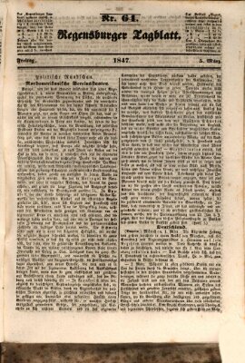 Regensburger Tagblatt Freitag 5. März 1847