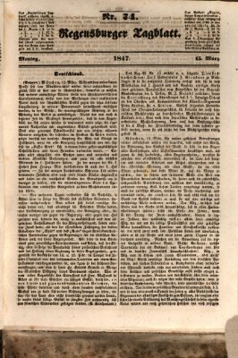 Regensburger Tagblatt Montag 15. März 1847