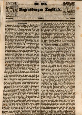 Regensburger Tagblatt Mittwoch 31. März 1847