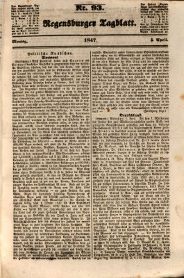 Regensburger Tagblatt Montag 5. April 1847