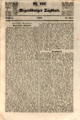 Regensburger Tagblatt Dienstag 13. April 1847