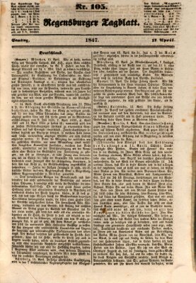 Regensburger Tagblatt Samstag 17. April 1847