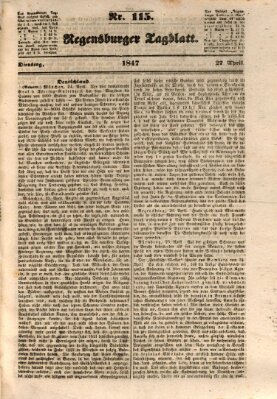 Regensburger Tagblatt Dienstag 27. April 1847