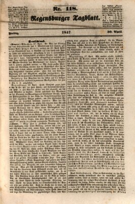 Regensburger Tagblatt Freitag 30. April 1847