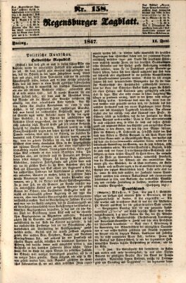 Regensburger Tagblatt Freitag 11. Juni 1847