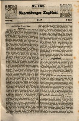 Regensburger Tagblatt Sonntag 4. Juli 1847