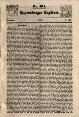 Regensburger Tagblatt Mittwoch 14. Juli 1847