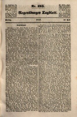 Regensburger Tagblatt Freitag 16. Juli 1847