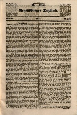 Regensburger Tagblatt Samstag 17. Juli 1847