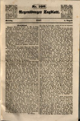 Regensburger Tagblatt Sonntag 1. August 1847