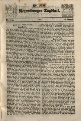 Regensburger Tagblatt Dienstag 10. August 1847