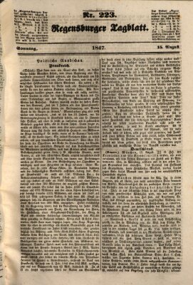 Regensburger Tagblatt Sonntag 15. August 1847