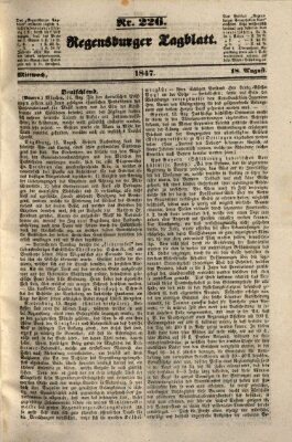 Regensburger Tagblatt Mittwoch 18. August 1847