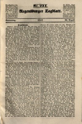 Regensburger Tagblatt Donnerstag 26. August 1847