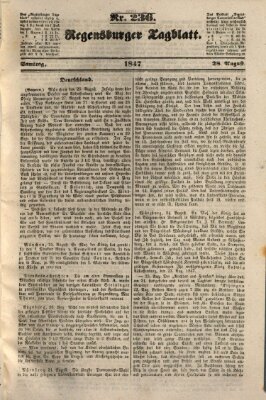 Regensburger Tagblatt Samstag 28. August 1847