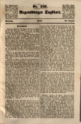 Regensburger Tagblatt Sonntag 29. August 1847