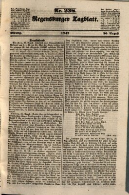 Regensburger Tagblatt Montag 30. August 1847