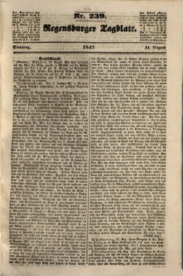 Regensburger Tagblatt Dienstag 31. August 1847