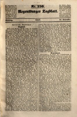 Regensburger Tagblatt Samstag 11. September 1847