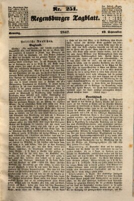 Regensburger Tagblatt Sonntag 12. September 1847