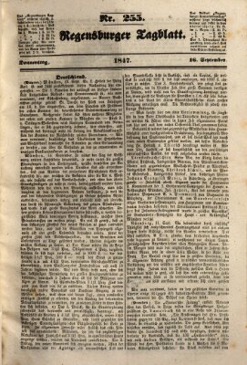 Regensburger Tagblatt Donnerstag 16. September 1847