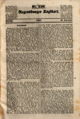 Regensburger Tagblatt Sonntag 19. September 1847