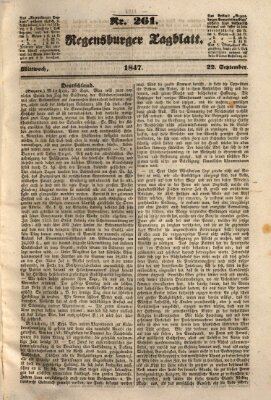 Regensburger Tagblatt Mittwoch 22. September 1847