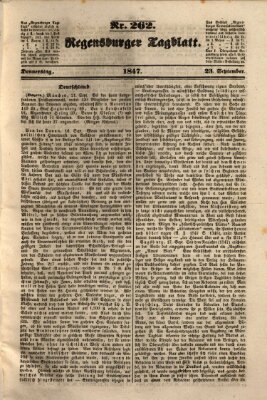 Regensburger Tagblatt Donnerstag 23. September 1847