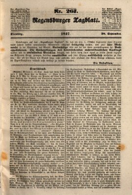 Regensburger Tagblatt Dienstag 28. September 1847