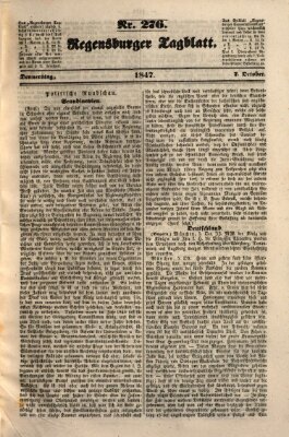 Regensburger Tagblatt Donnerstag 7. Oktober 1847