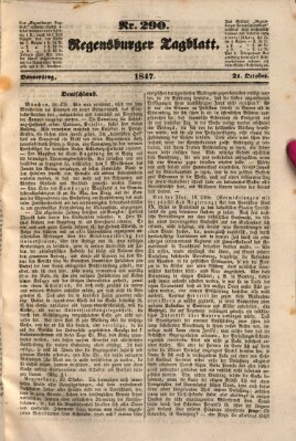 Regensburger Tagblatt Donnerstag 21. Oktober 1847