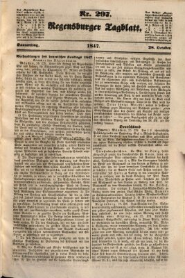 Regensburger Tagblatt Donnerstag 28. Oktober 1847