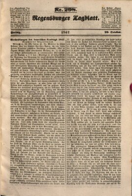 Regensburger Tagblatt Freitag 29. Oktober 1847