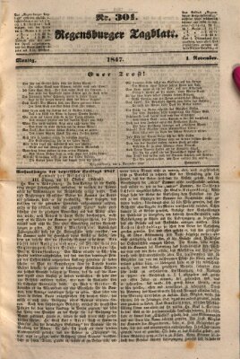 Regensburger Tagblatt Montag 1. November 1847