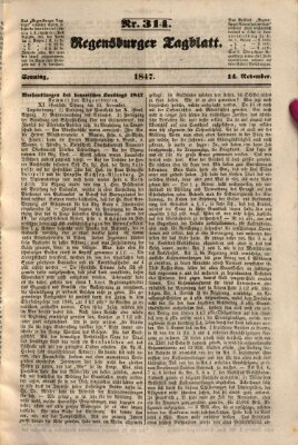 Regensburger Tagblatt Sonntag 14. November 1847