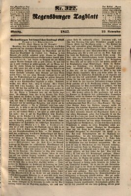 Regensburger Tagblatt Montag 22. November 1847