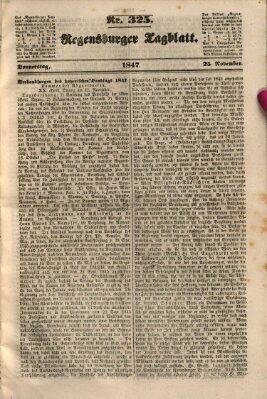 Regensburger Tagblatt Donnerstag 25. November 1847