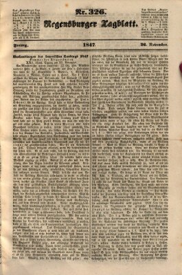 Regensburger Tagblatt Freitag 26. November 1847