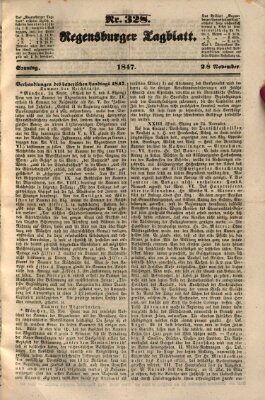 Regensburger Tagblatt Sonntag 28. November 1847