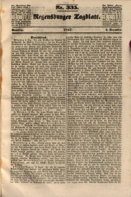 Regensburger Tagblatt Sonntag 5. Dezember 1847