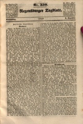 Regensburger Tagblatt Donnerstag 9. Dezember 1847