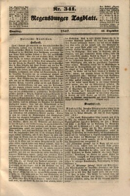 Regensburger Tagblatt Samstag 11. Dezember 1847