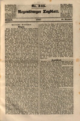 Regensburger Tagblatt Mittwoch 15. Dezember 1847